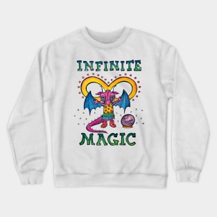 Infinite Magic - Cute Whimsical Dragon Watercolor Illustration Crewneck Sweatshirt